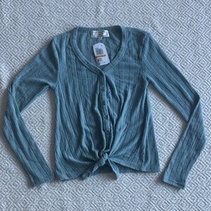 NWT Hippie Rose Blue Blouse Sz S